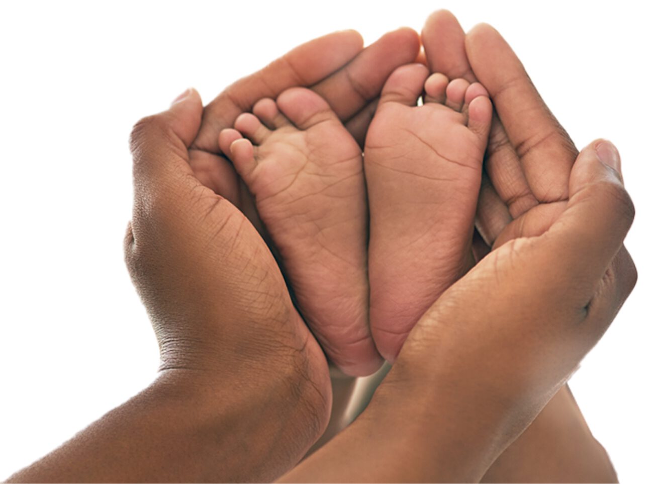 Mother holder baby's feet